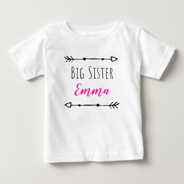 T-shirt Pour Bébé Big Sister with customizable name (Devant)