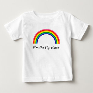 T-shirt Pour Bébé Big Soeur personnalisable Rainbow Tee