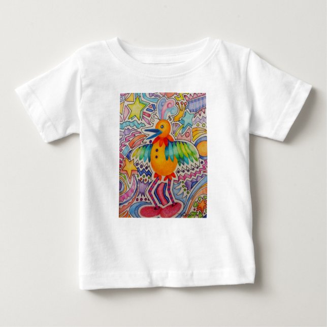T-shirt Pour Bébé Big Yellow Bird (Devant)
