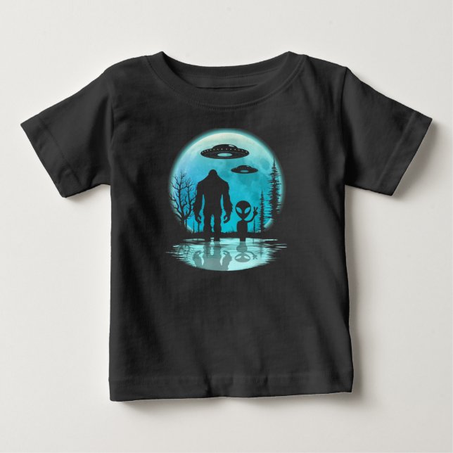 T-shirt Pour Bébé Bigfoot Alien OVNI Divulgation Conspiration Don (Devant)