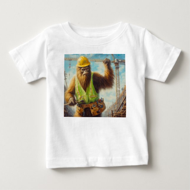 T-shirt Pour Bébé Bigfoot le travailleur du bâtiment (Devant)