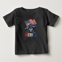 Bigfoot Merica Rock Drapeau Américain Patriotique 