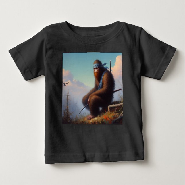 T-shirt Pour Bébé Bigfoot Ninja (Devant)