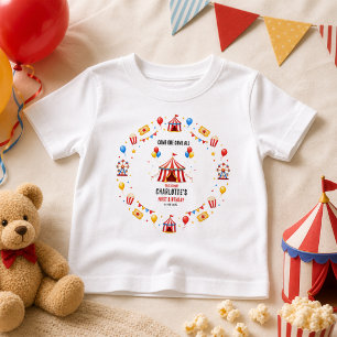 T-shirt Pour Bébé Billet de cirque rouge moderne pour 1er anniversai