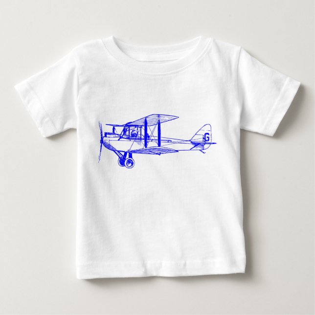 T-shirt Pour Bébé Biplane vintage - Bleu (Devant)