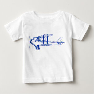 T-shirt Pour Bébé Biplane vintage - bleu marine