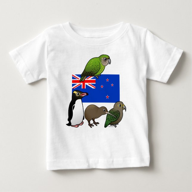 T-shirt Pour Bébé Birdables néo-zélandais (Devant)
