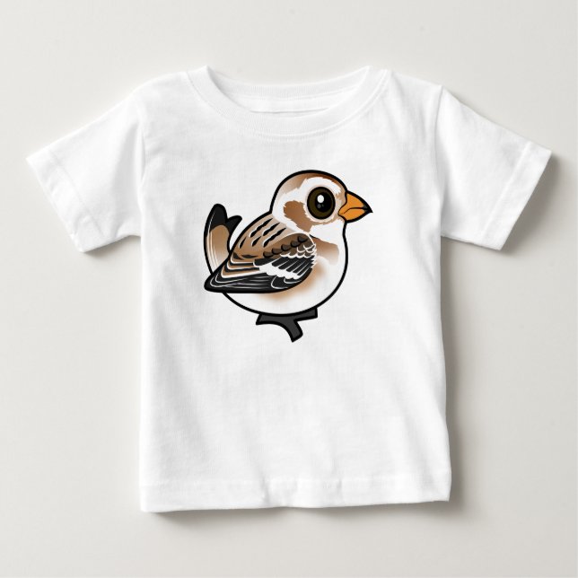 T-shirt Pour Bébé Birdorable Snow Bunting (Devant)