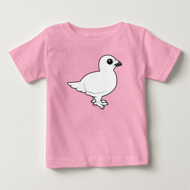 T-shirt Pour Bébé Birdorable Willow Ptarmigan, hiver (Devant)