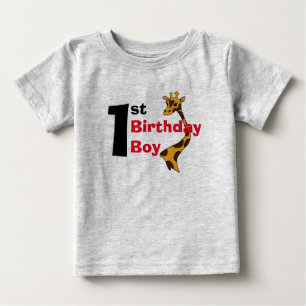 T-shirt Pour Bébé Birthday Boy Giraffe Shirt (1er)