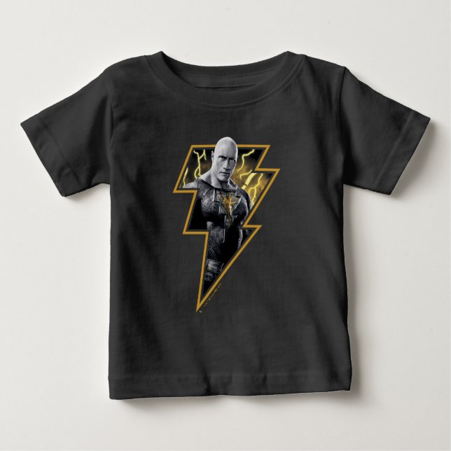 T-shirt Pour Bébé Black Adam Grey et Gold Lightning Graphic (Devant)
