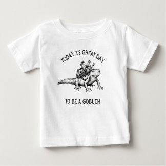 T-shirt Pour Bébé Black and White Newt Adventure Sketch Illustration