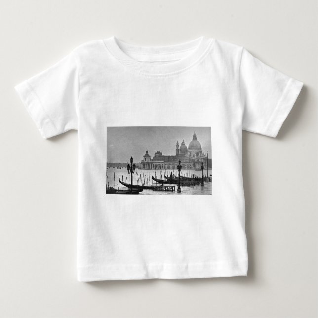 T-shirt Pour Bébé Black Blanc Grand Canal Venise Italie Voyage (Devant)