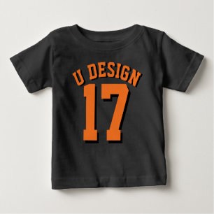 T-shirt Pour Bébé Black & Orange Toddler   Sports Jersey Design