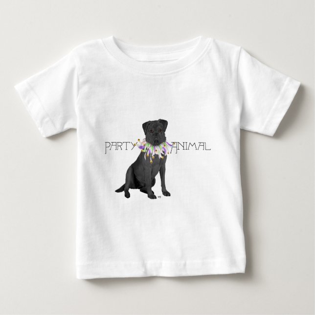 T-shirt Pour Bébé Black Party Animal Labrador Retriever (Devant)