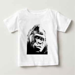 T-shirt Pour Bébé Black White Pop Art Gorilla