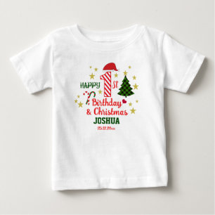 T-shirt Pour Bébé Blanc personnalisé Joyeux 1er anniversaire et prem