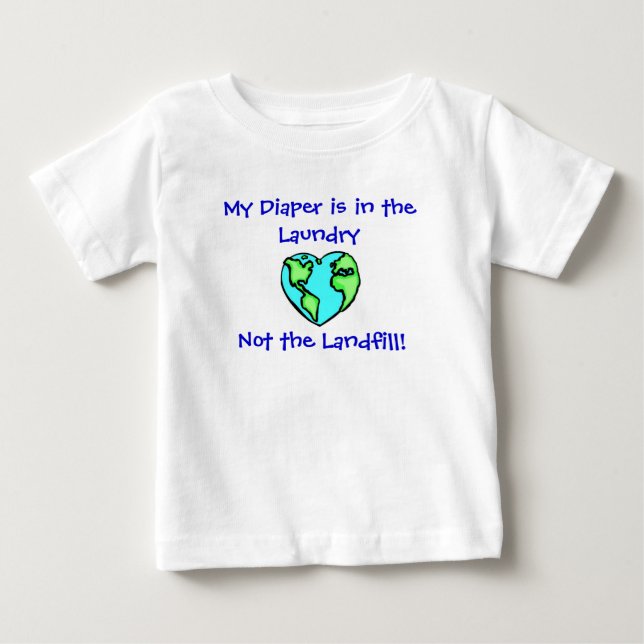 T-shirt Pour Bébé Blanchisserie W/Back de couche-culotte (Devant)
