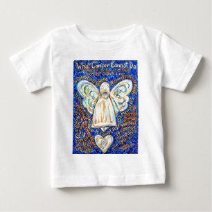 T-shirt Pour Bébé Bleu &amp ; Ange de cancer or - Grand