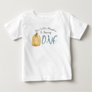 T-shirt Pour Bébé Bleu automnal aquarelle Petit garçon d'anniversair