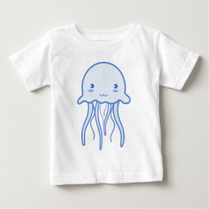T-shirt Pour Bébé Bleu Cute méduse