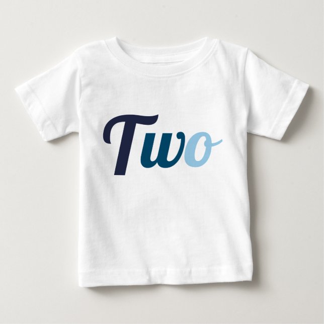 T-shirt Pour Bébé Bleu du deuxième anniversaire (Devant)