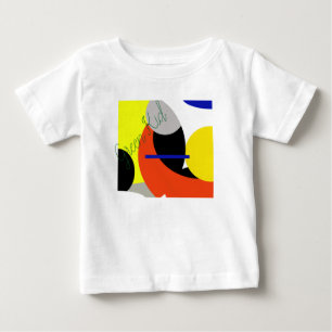 T-shirt Pour Bébé Bleu jaune Art Abstrait