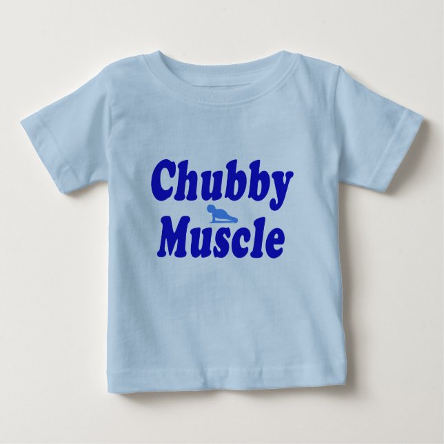 T-shirt Pour Bébé bleu potelé de muscle (Devant)