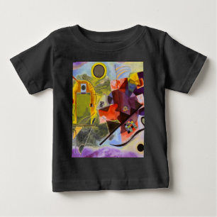 T-shirt Pour Bébé Bleu rouge jaune Kandinsky peinture Abstraite