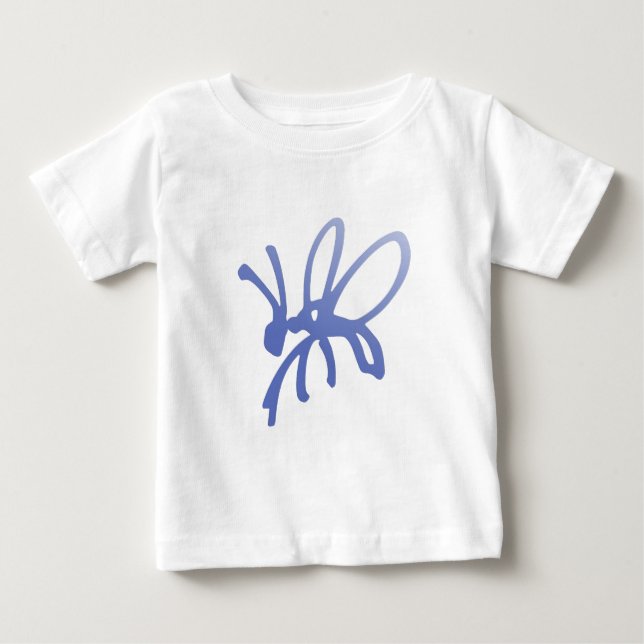 T-shirt Pour Bébé Bleu Scribble Bug (Devant)