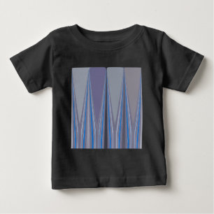 T-shirt Pour Bébé Bleu, violet, gris Chevron Art Imprimer