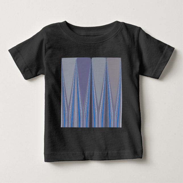 T-shirt Pour Bébé Bleu, violet, gris Chevron Art Imprimer (Devant)