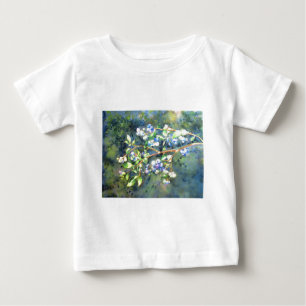 T-shirt Pour Bébé Bleuets, fruit romantique Peinture d'aquarelle