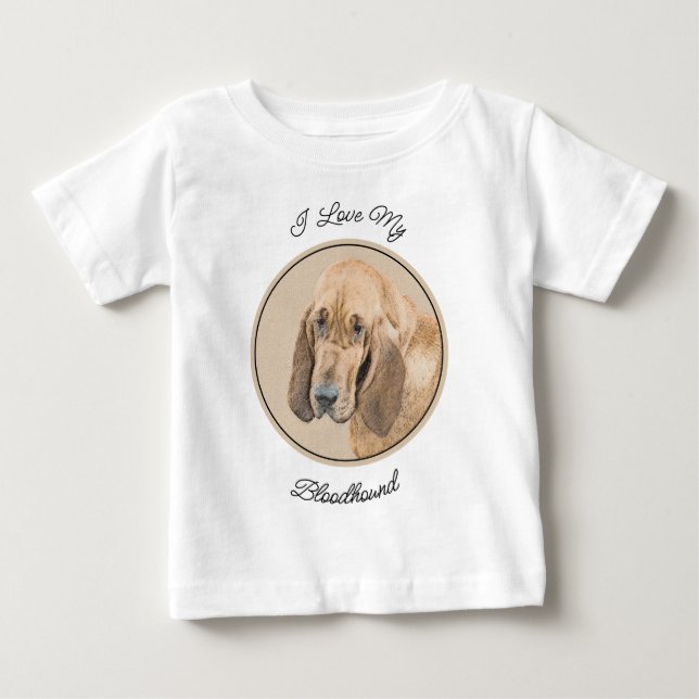 T-shirt Pour Bébé Bloodhound Peinture - Joli chien d'origine art (Devant)