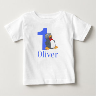 T-shirt Pour Bébé Blue Boys 1er anniversaire - Oliver Birthday