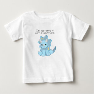 T-shirt Pour Bébé Blue Dinosaur Obtenir un petit frère