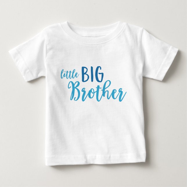 T-shirt Pour Bébé Blue Little Big Brother Toddler Long Sleeve Tee (Devant)