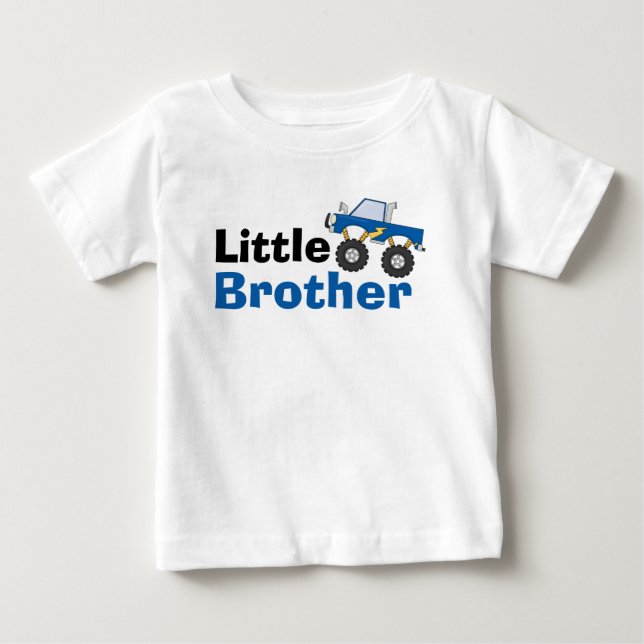 T-shirt Pour Bébé Blue Monster Truck Little Brother (Devant)