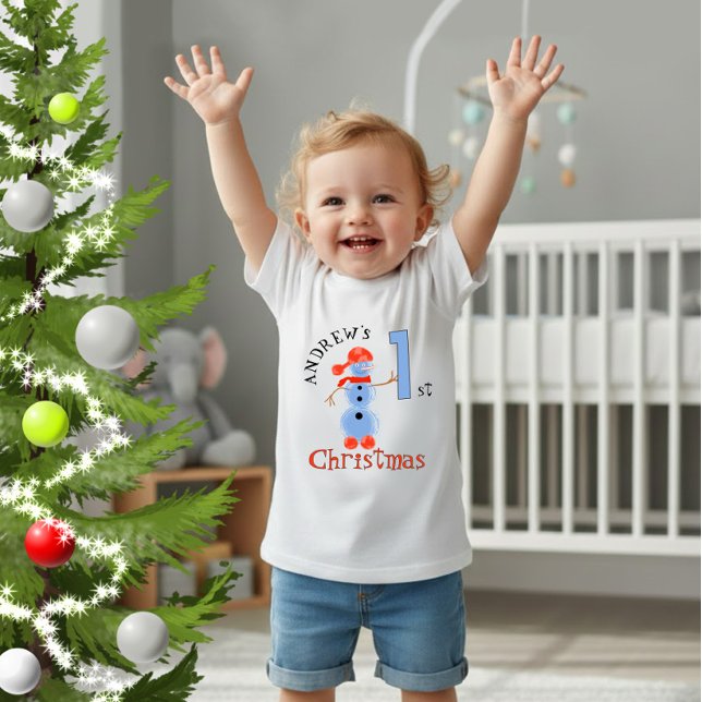 T-shirt Pour Bébé Blue snowman (Créateur téléchargé)