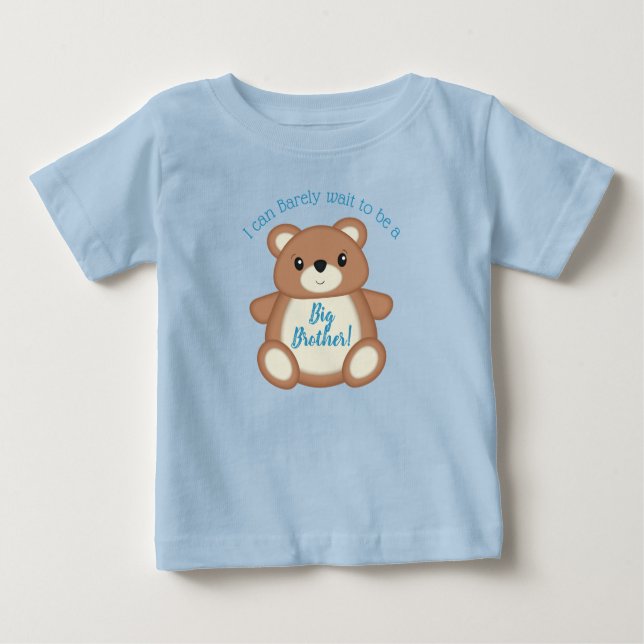 T-shirt Pour Bébé Blue Teddy Bear Big Brother (Devant)