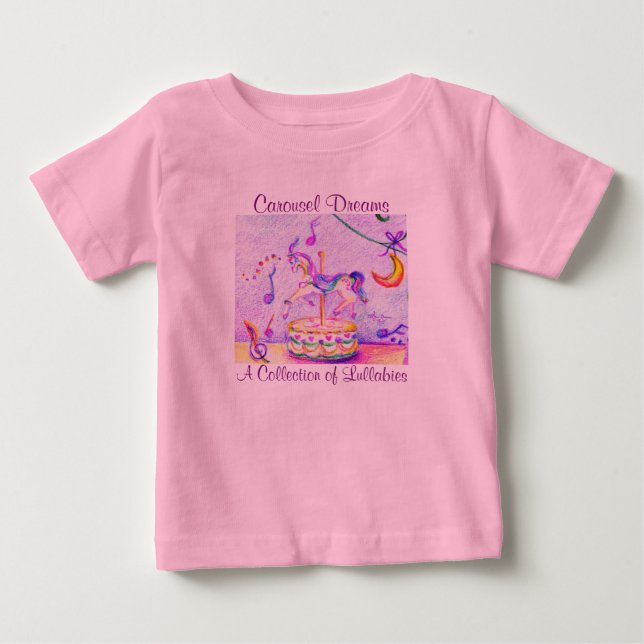 T-shirt Pour Bébé Bodysuit bébé rose avec tutu Carousel Dreams (Devant)