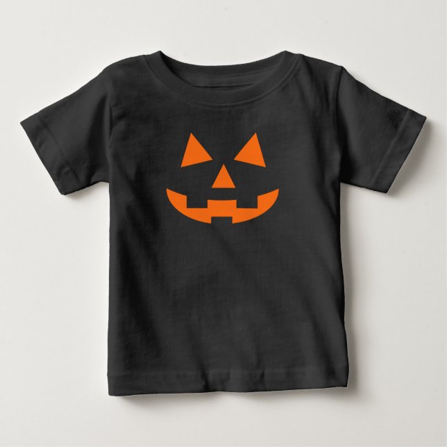 T-shirt Pour Bébé Bodysuit Jack-o'-lantern Citrouille visage bébé (Devant)