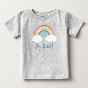 T-shirt Pour Bébé Boho Rainbow Baby Dusche Big Sister