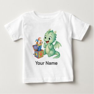 T-shirt Pour Bébé Boîte à musique personnalisée avec bébé dragon pou