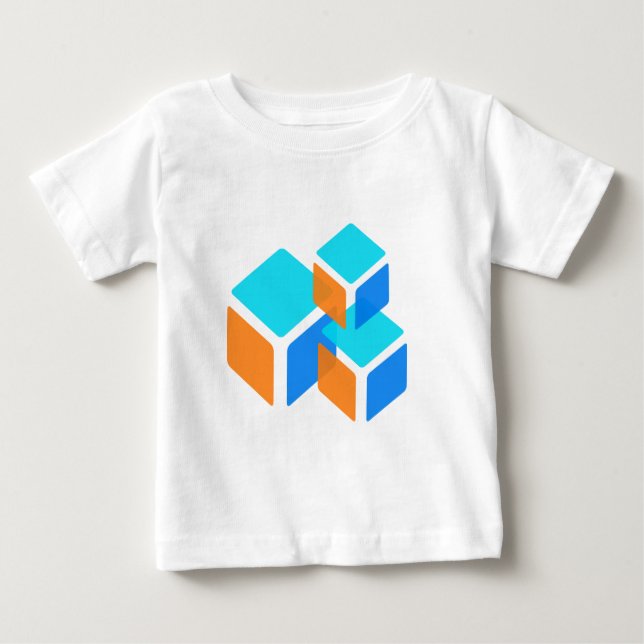 T-shirt Pour Bébé Boîtes carrés (Devant)