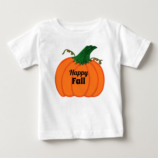 T-shirt Pour Bébé Bon Citrouille orange de automne (Devant)