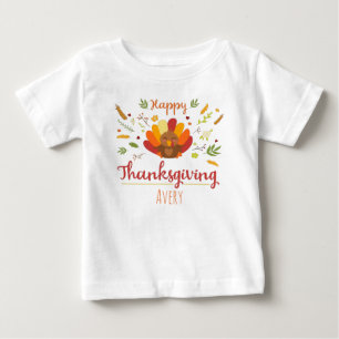 T-shirt Pour Bébé Bon thanksgiving Nom personnalisé