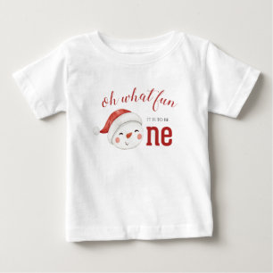 T-shirt Pour Bébé Bonhomme de neige de Noël Premier Anniversaire