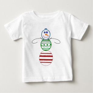 T-shirt Pour Bébé Bonhomme de neige d'ornement - longue douille