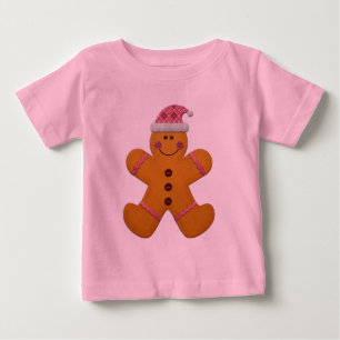T-shirt Pour Bébé Bonhomme en pain d'épice joyeux mignon dans le